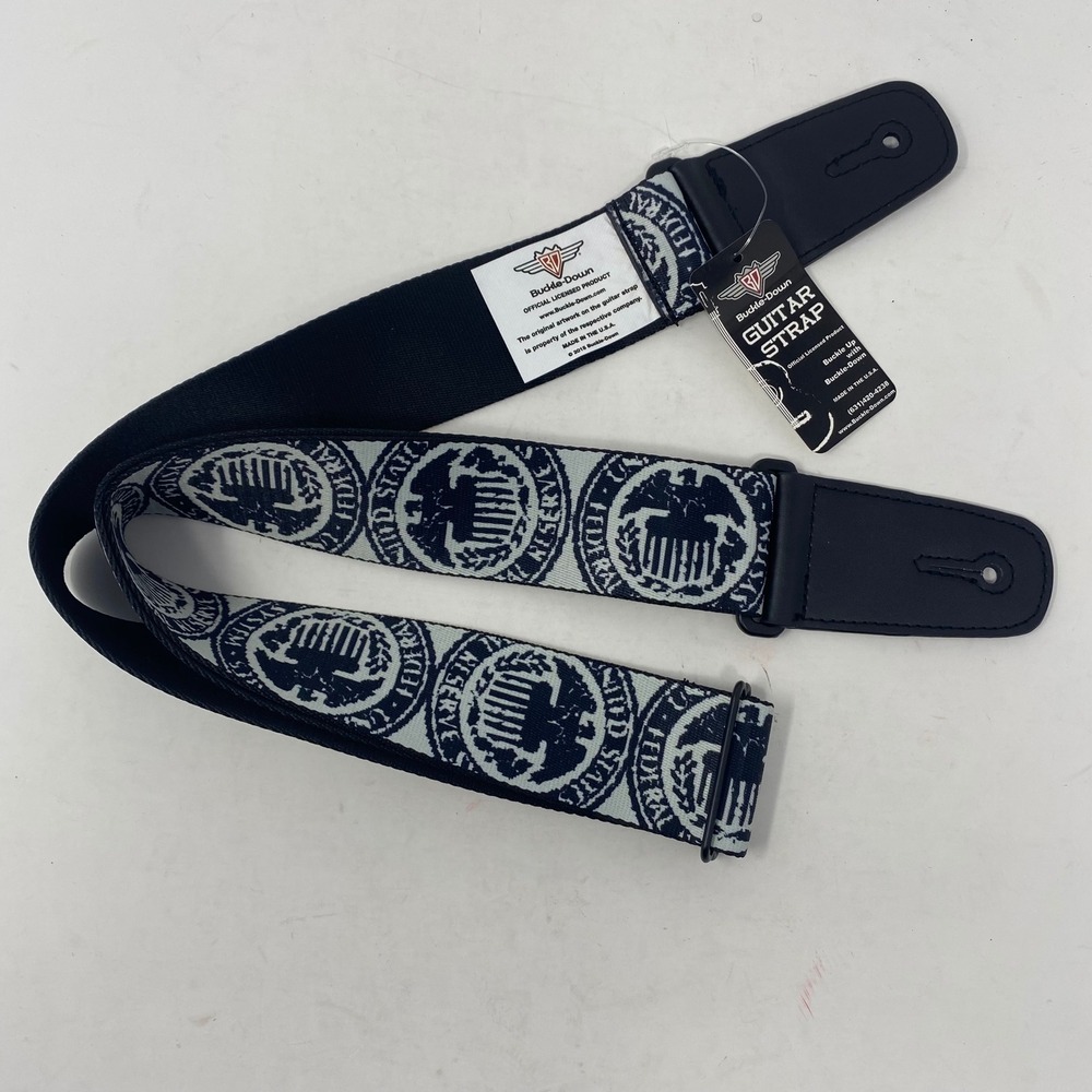 Buckle-Down Federal Reserve System Guitar Strap Navy Grey GS-W31412 USA Made